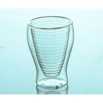 New Product Mouth Blown Borosilicate Double Wall Glass Coffee Cup